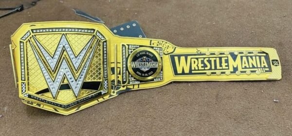 WrestleMania 41 Golden Championship Title Belt - Image 2