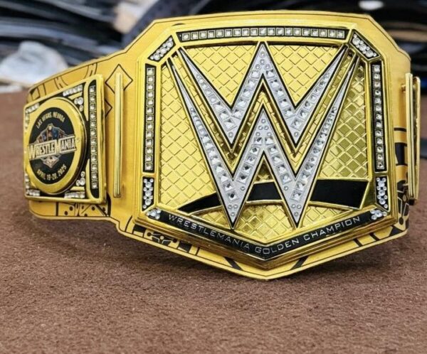 WrestleMania 41 Golden Championship Title Belt