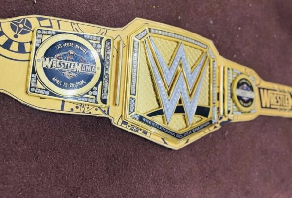 WrestleMania 41 Golden Championship Title Belt - Image 4